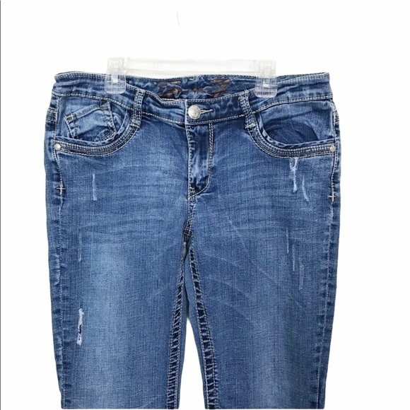 Seven7 Bootcut Distressed Jeans - Picture 3 of 10